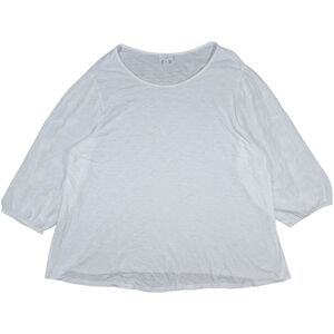 J Jill Blouse Women 3X White Peasant Pullover Semi Sheer Embroidered Sleeve Boho